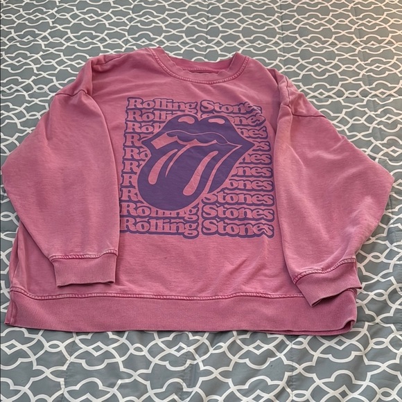 The Rolling Stones Pink and Purple Sweatshirt Iconic Logo - Picture 1 of 2